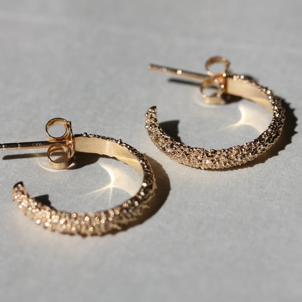 Little gold dune hoops available to purchase at Shampoo Hair Bar