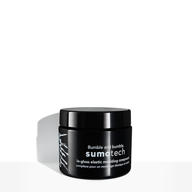 Sumotech. This flexible creme solid is part wax, part paste, part creme – for pliable texture with a lo-shine finish.
