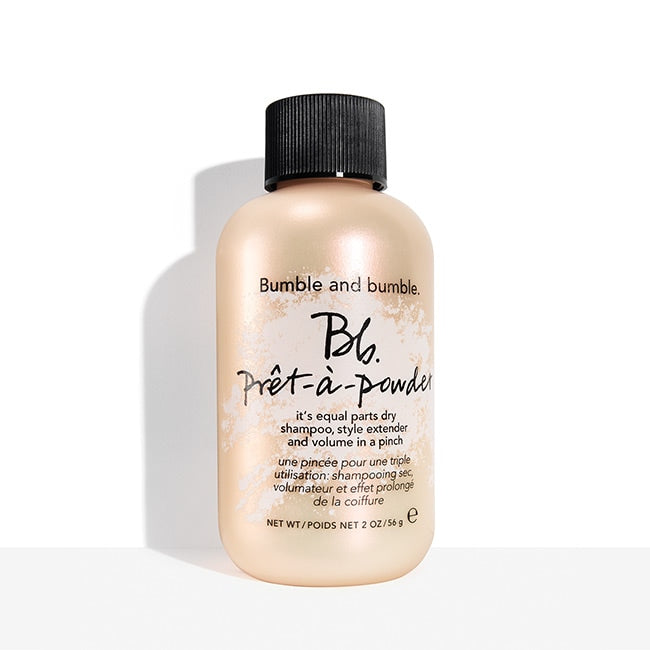 Prêt-à-powder dry shampoo instantly creates volume, adds texture, absorbs oil, and refreshes styles.